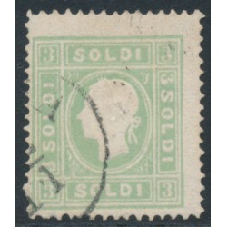 AUSTRIA - 1862 3So green Emperor, Lombardy-Venice, used – Michel # 8IIa