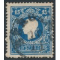 AUSTRIA - 1858 15So blue Emperor, type I, Lombardy-Venice, used – Michel # 11I