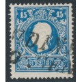 AUSTRIA - 1859 15So blue Emperor, type II, Lombardy-Venice, used – Michel # 11II