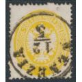 AUSTRIA - 1863 2So yellow Arms, perf. 14, Lombardy-Venice, used – Michel # 14