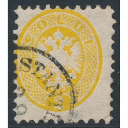 AUSTRIA - 1863 2So yellow Arms, Lombardy-Venice, Levant cancel – Michel # V19