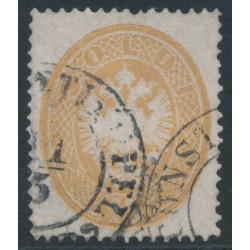 AUSTRIA - 1863 15So brown Arms, Lombardy-Venice, Levant cancel – Michel # V18