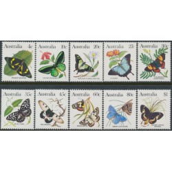 AUSTRALIA - 1983 Butterflies set of 10, MNH – SG # ex. 783-806