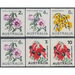 AUSTRALIA - 1970-1975 2c to 10c Flowers coils set of 6, MNH – SG # 465a-468d