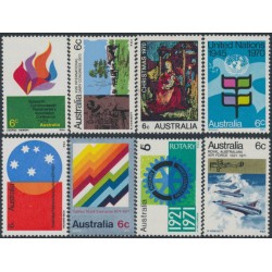 AUSTRALIA - 1970-1971 the eight 6c Commemoratives, MNH – SG # 473-476 + 486-489