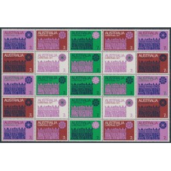 AUSTRALIA - 1971 Christmas block of 25 (cream paper), MNH – SG # 498ab