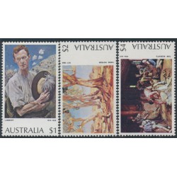 AUSTRALIA - 1974 $1, $2 & $4 Paintings set of 3, MNH – SG # 565-566b
