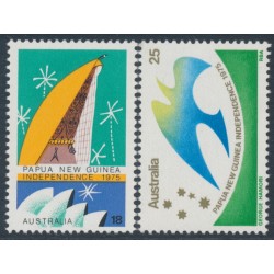 AUSTRALIA - 1975 18c & 25c PNG Independence set of 2, MNH – SG # 610-611