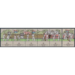 AUSTRALIA - 1977 18c strip of 5 & 45c Cricket, MNH – SG # 647a + 652