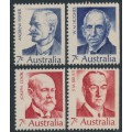 AUSTRALIA - 1972 7c Famous Australians set of 4, MNH – SG # 505-508