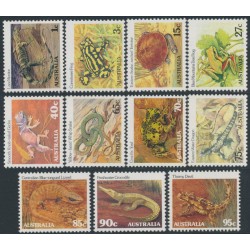 AUSTRALIA - 1982 1c to 95c Reptiles & Amphibians set of 11, MNH – SG # ex. 781-805