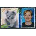 AUSTRALIA - 2000 $1 Koala with tab, overprinted International Post, CTO – SG # 2024a