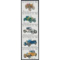 AUSTRALIA - 1984 30c Veteran & Vintage Cars strip of 5, MNH – SG # 905a