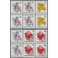 AUSTRALIA - 1970-1975 2c to 10c Flowers coil pairs set of 6, MNH – SG # 465a-468d