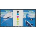 AUSTRALIA / AAT - 1995 45c x 2 Whales and Dolphins gutter pair, MNH – SG # 109a