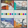 AUSTRALIA / AAT - 2002 45c x 4 Antarctic Research gutter block of 4, MNH – SG # 156a