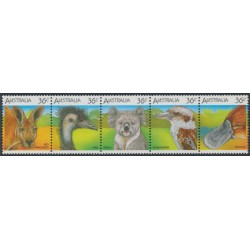 AUSTRALIA - 1986 36c Australian Wildlife strip of 5, MNH – SG # 1023a