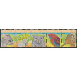 AUSTRALIA - 1987 37c Australian Wildlife strip of 5, MNH – SG # 1072a