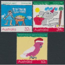 AUSTRALIA - 1988 32c to 63c Christmas set of 3, MNH – SG # 1165-1167