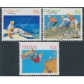 AUSTRALIA - 1989 39c, 41c & 43c Sports series booklet stamps, MNH – SG # 1179a-1181a