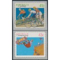 AUSTRALIA - 1990 41c & 43c Sports series self-adhesive stamps, MNH – SG # 1259-1260