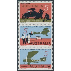 AUSTRALIA - 1969 5c First Flight vertical strip of 3, MNH – SG # 450a