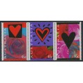 AUSTRALIA - 1995 45c Valentine’s Day strip of 3, MNH – SG # 1507a