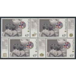 AUSTRALIA - 1995 45c UN Anniversary block of 4 different tabs, MNH – SG # 1529
