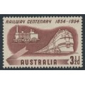 AUSTRALIA - 1954 3½d brown Railway Anniversary, MNH – SG # 278