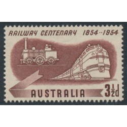 AUSTRALIA - 1954 3½d brown Railway Anniversary, MNH – SG # 278