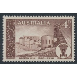 AUSTRALIA - 1958 4d brown Broken Hill Mining, MNH – SG # 305