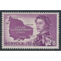 NORFOLK ISLAND - 1960 2/8 purple Local Government, MNH – SG # 40