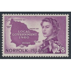 NORFOLK ISLAND - 1960 2/8 purple Local Government, MNH – SG # 40