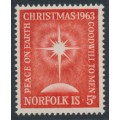 NORFOLK ISLAND - 1963 5d red Christmas, MNH – SG # 50