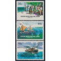 COCOS ISLANDS - 1984 35c to 70c Cocos Barrel Mail set of 3, MNH – SG # 111-113