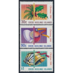 COCOS ISLANDS - 1986 30c to $1 Christmas set of 3, MNH – SG # 155-157