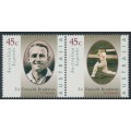 AUSTRALIA - 1997 45c Sir Donald Bradman pair, MNH – SG # 1663a