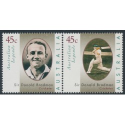 AUSTRALIA - 1997 45c Sir Donald Bradman pair, MNH – SG # 1663a