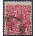 AUSTRALIA - 1918 1d deep carmine-red KGV (shade = G77), used – ACSC # 72R