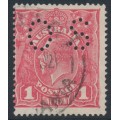 AUSTRALIA - 1918 1d rose-pink KGV (shade = G67), perf. OS, used – ACSC # 72Hbb