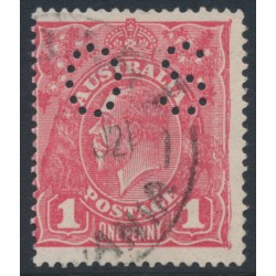 AUSTRALIA - 1918 1d rose-pink KGV (shade = G67), perf. OS, used – ACSC # 72Hbb