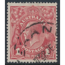 AUSTRALIA - 1918 1d brown-red KGV (shade = G32), die II, used – ACSC # 71W(1)i