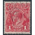 AUSTRALIA - 1914 1d red KGV (G10), 'line under RVT' [III/42], used – ACSC # 71A(2)g