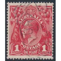 AUSTRALIA - 1914 1d red KGV (G10), 'line under RVT' [III/42], used – ACSC # 71A(2)g