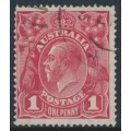 AUSTRALIA - 1915 1d red KGV (G17), 'secret mark' [VII/1], used – ACSC # 71G(4)d