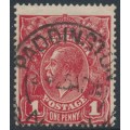 AUSTRALIA - 1918 1d deep brownish carmine-red KGV (shade = G77), used – ACSC # 72R