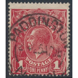 AUSTRALIA - 1918 1d deep brownish carmine-red KGV (shade = G77), used – ACSC # 72R