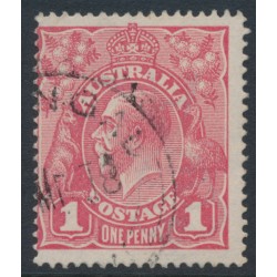 AUSTRALIA - 1918 1d pink KGV (shade = G28), inverted watermark, used – ACSC # 71Ta