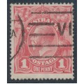AUSTRALIA - 1917 1d reddish salmon KGV Head (G26), inverted watermark, used – ACSC # 71Ra