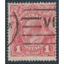 AUSTRALIA - 1917 1d reddish salmon KGV Head (G26), inverted watermark, used – ACSC # 71Ra